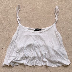 White flowy crop top
